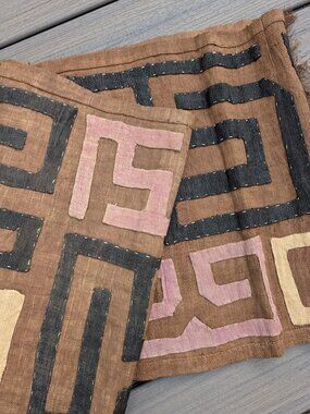 Kuba Raffia Textile Long Cloth Skirt Applique - Kuba People, D.R. Congo 122"